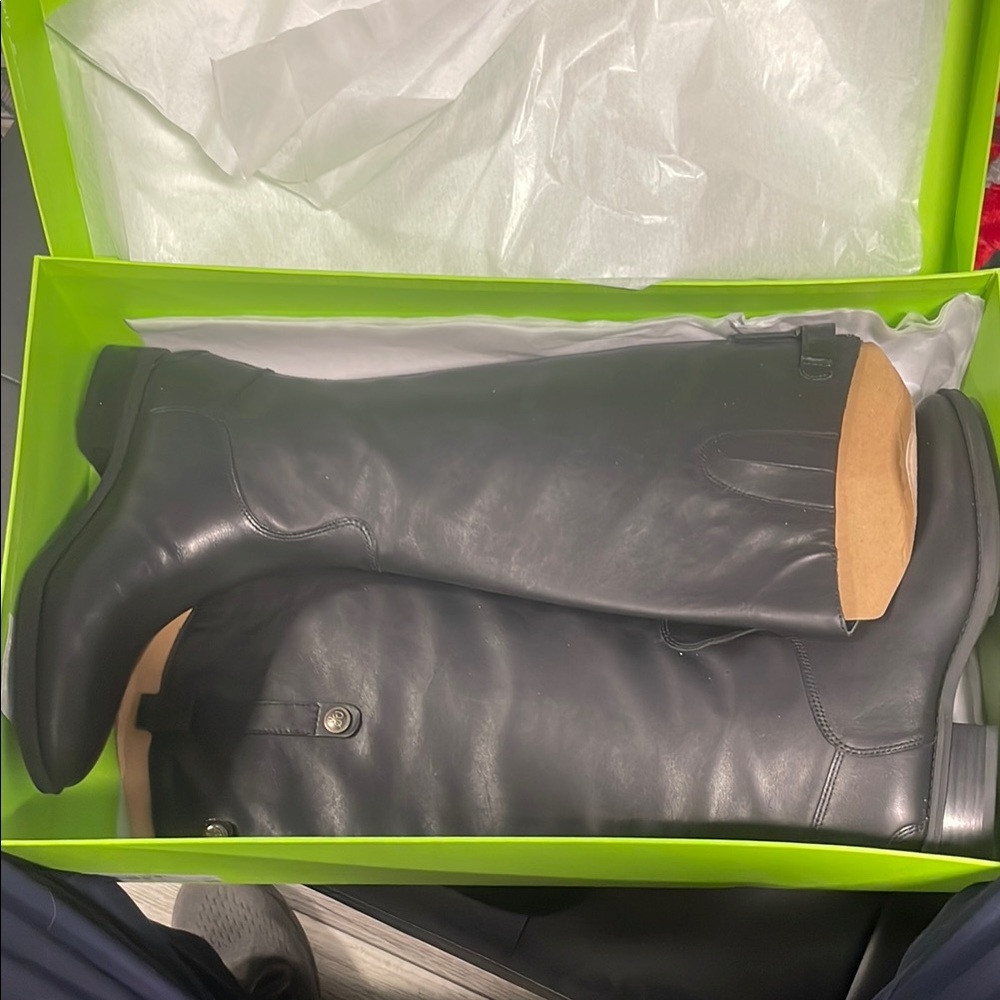 Sam Edelman Penny Black Leather Knee-High Boots